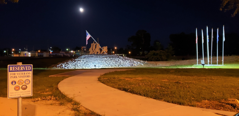 Iwo Jima Memorial Replica Dequincy, Louisiana at Night