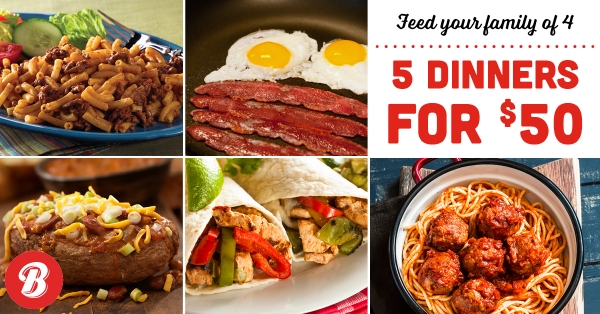 5 Meals for $50 5 Meals for $50