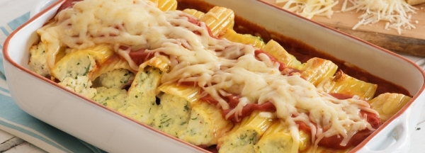 Baked Manicotti with Three Cheeses