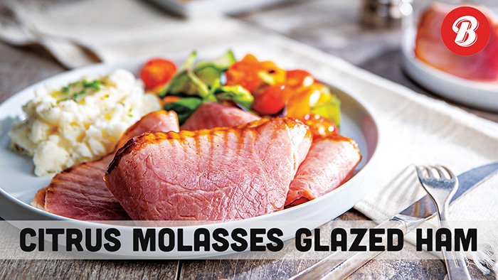 Citrus Molasses Glazed Ham