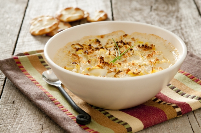 Bowl of lemony artichoke dip