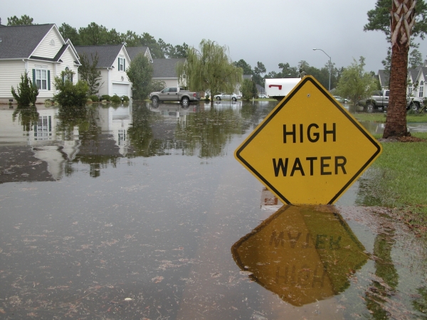 A flooded neighborhood