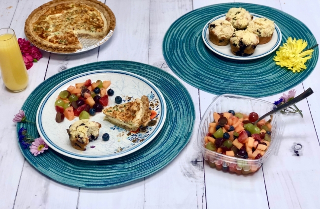 Ultimate Blueberry Streusel Muffins, Honey Lime Fruit Salad, Quick Breakfast Quiche