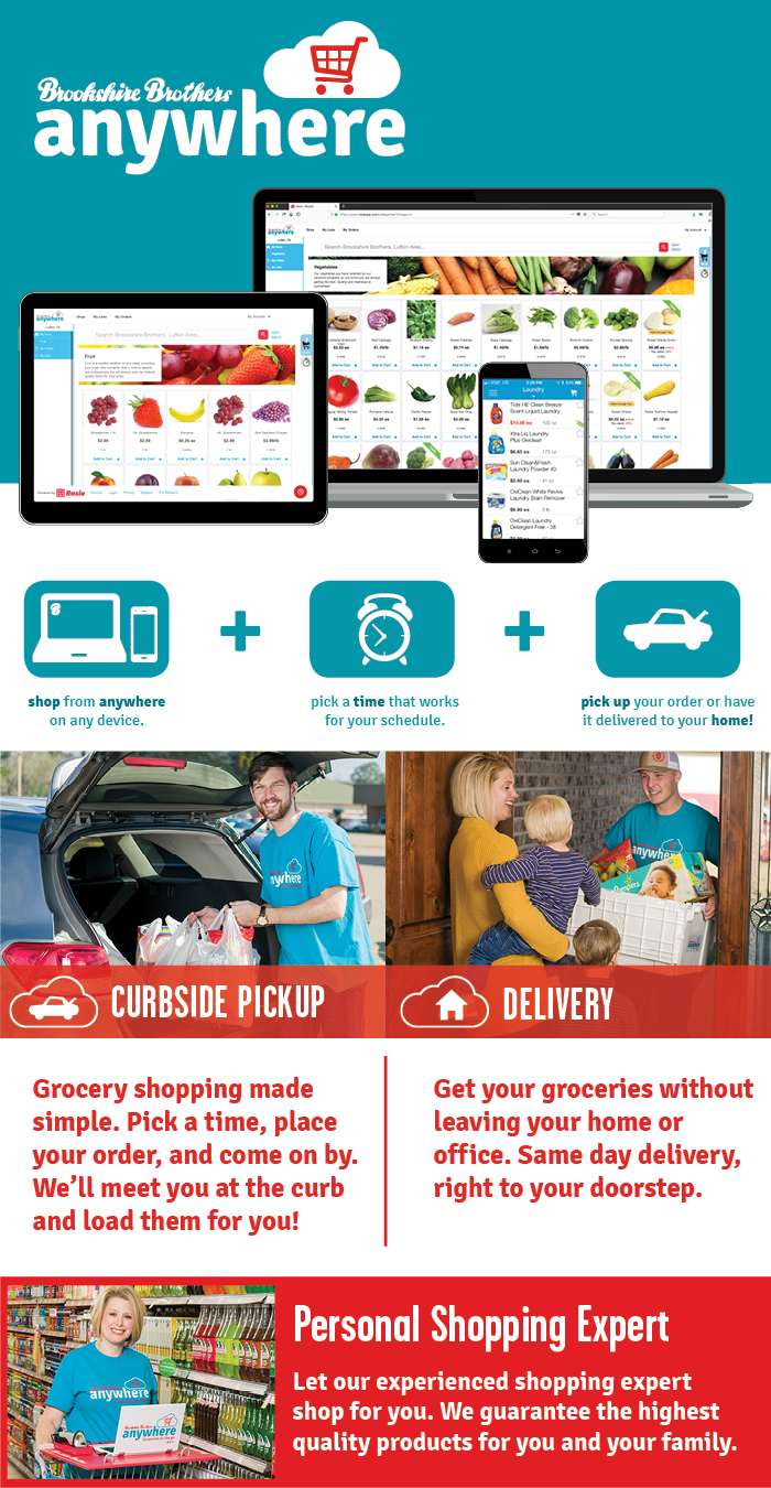 Brookshire Brothers Anywhere Curbside or Delivery, Online Shopping, Online Grocery Shopping