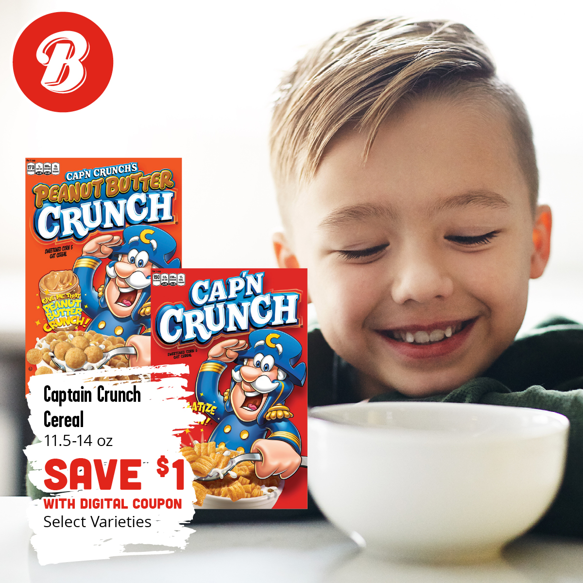 Save $1 this week on Captain Crunch with our digital coupon.