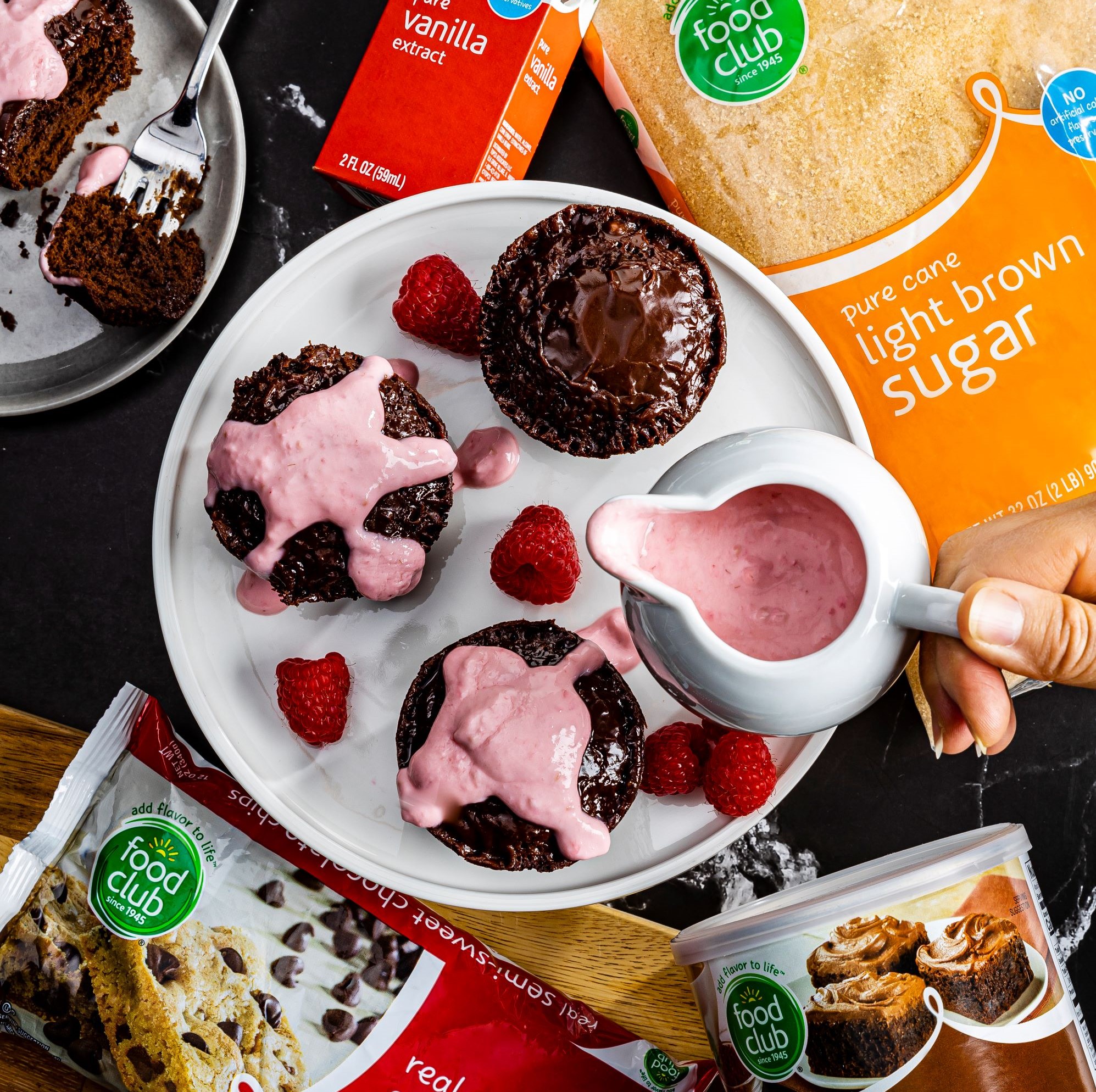 Mini Ganache Cakes with RaspberryVanilla Cream Sauce Brookshire Brothers