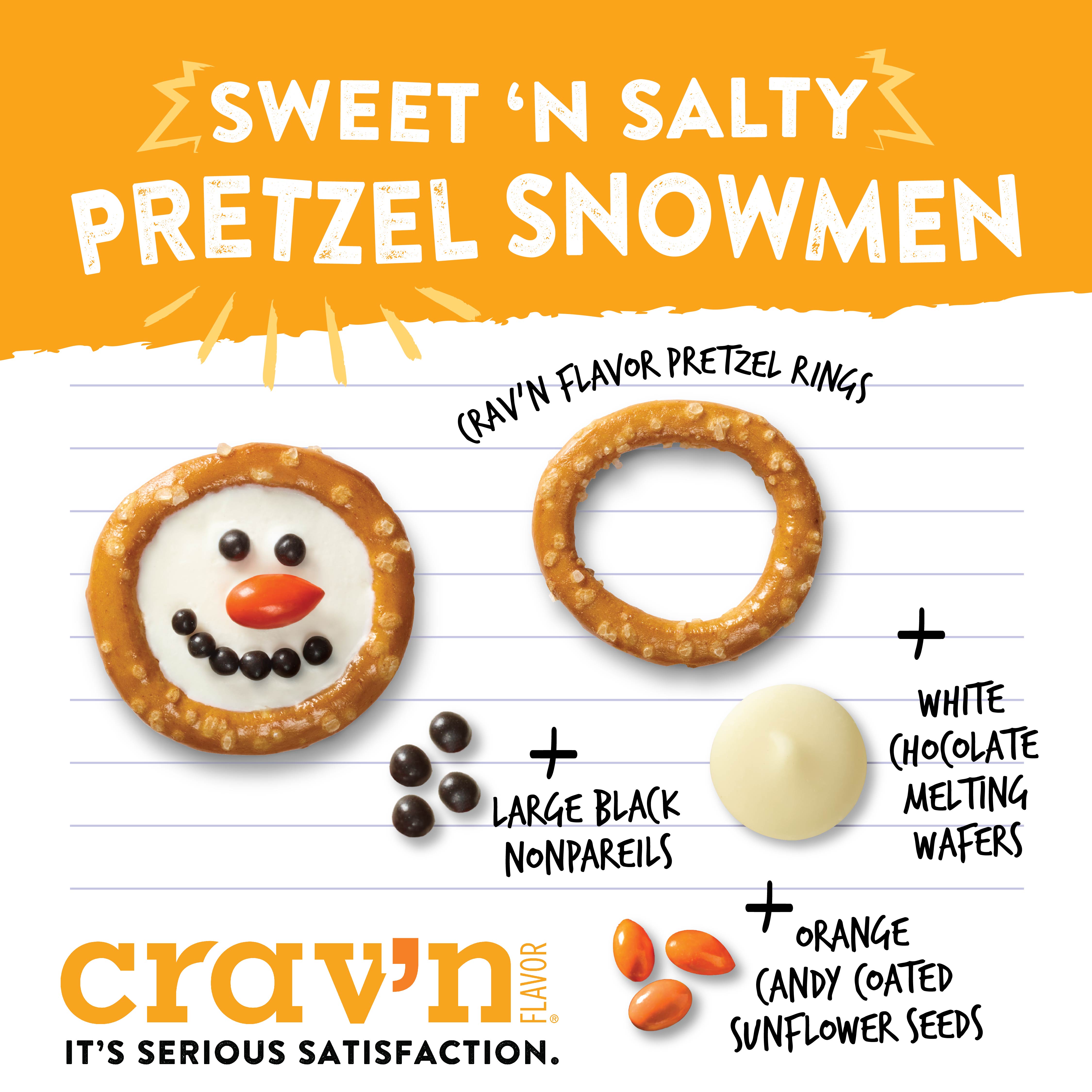Sweet 'n Salty Pretzel Snowmen