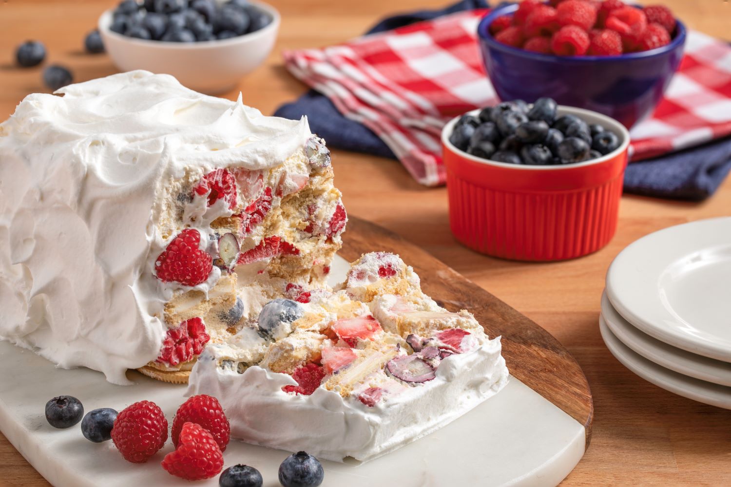 Red, White and Blue Icebox Cake