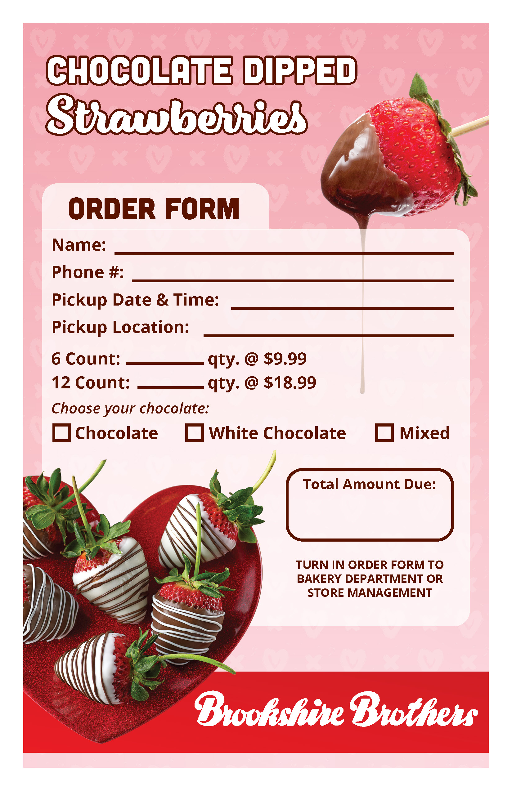 Chocolate Dipped Strawberries Order Form 2023