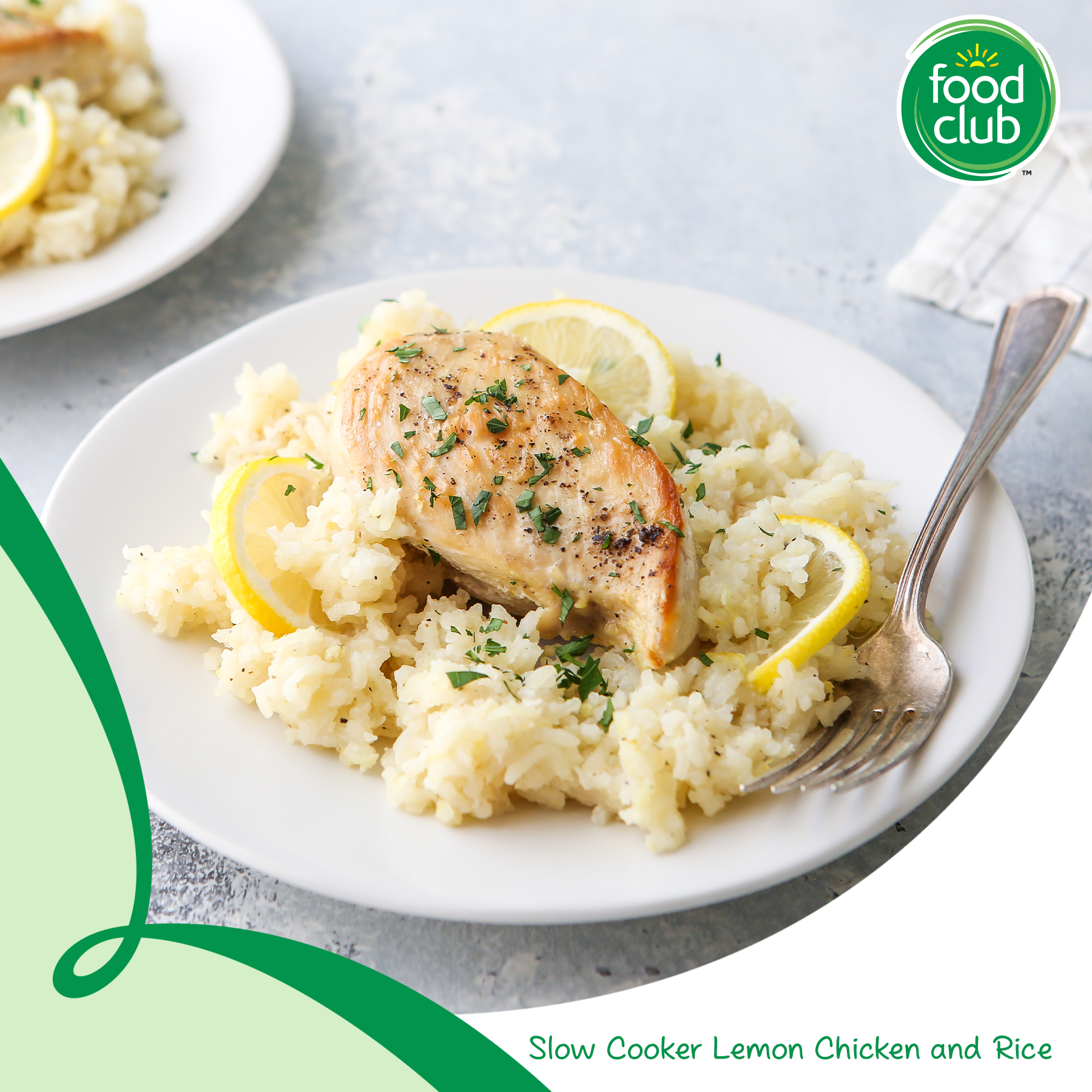 Food Club Slow Cooker Lemon Chicken and Rice