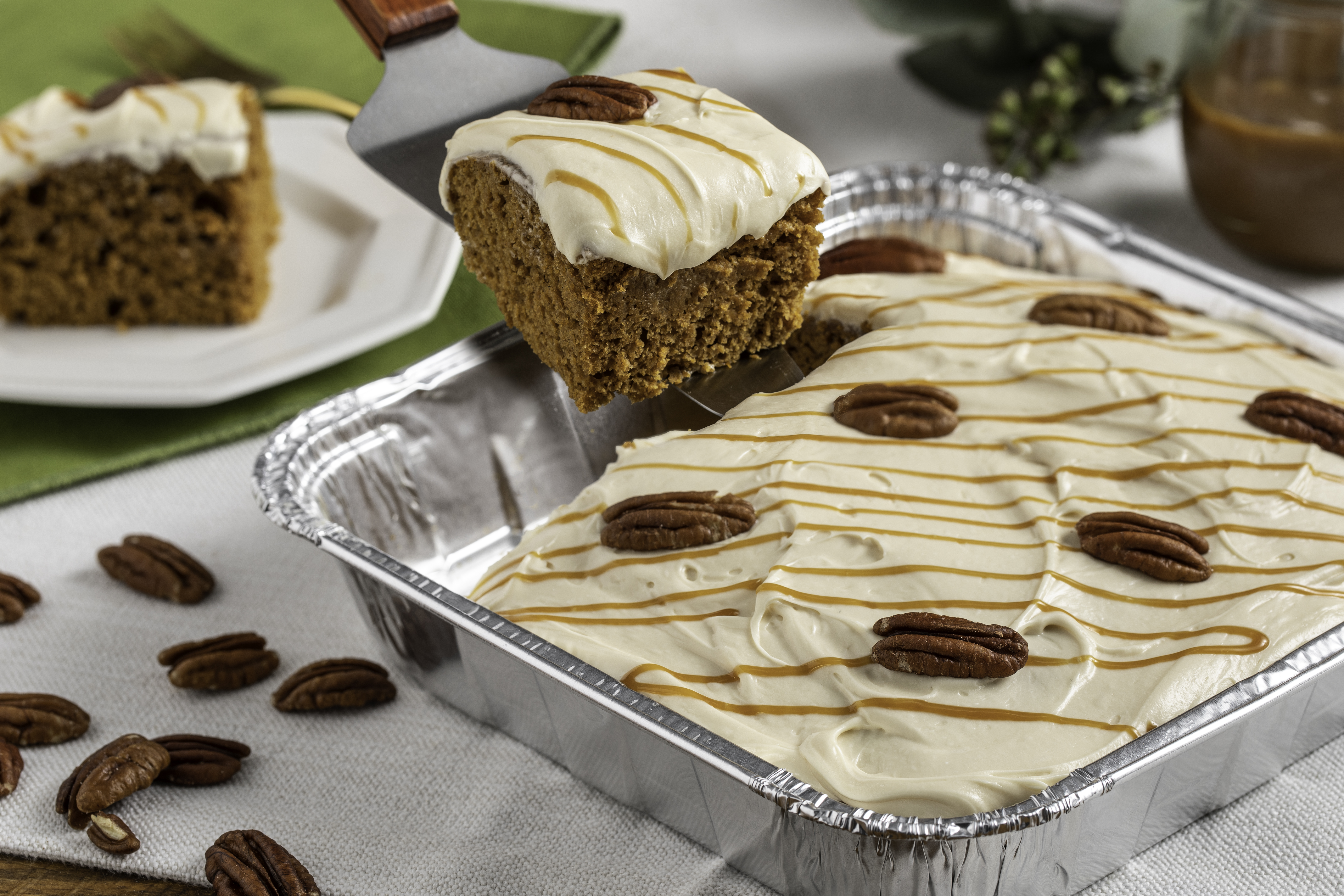 Pumpkin Cake with Caramel Cream Cheese Frosting