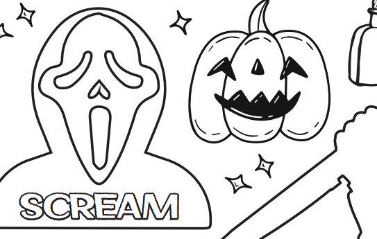 Scream Coloring Sheet