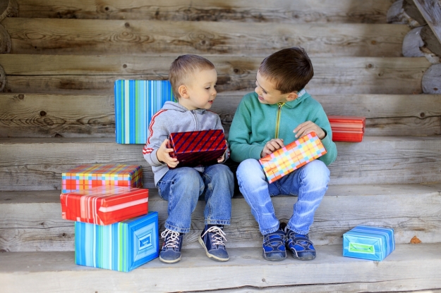Children Exchanging Gifts