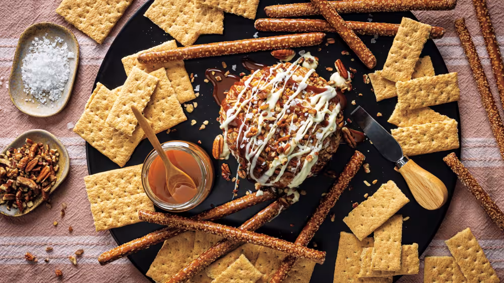 Salted Caramel Pecan Dessert Cheese Ball