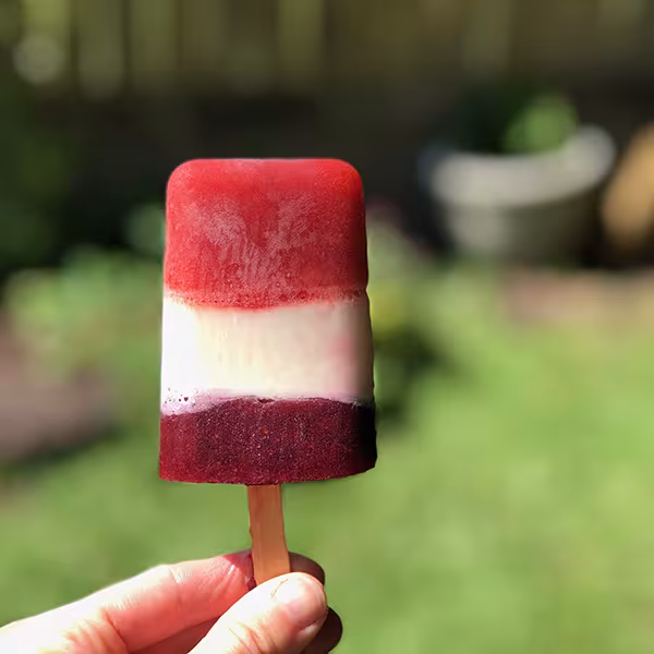 Red, White, and Blue(berry) Popsicles