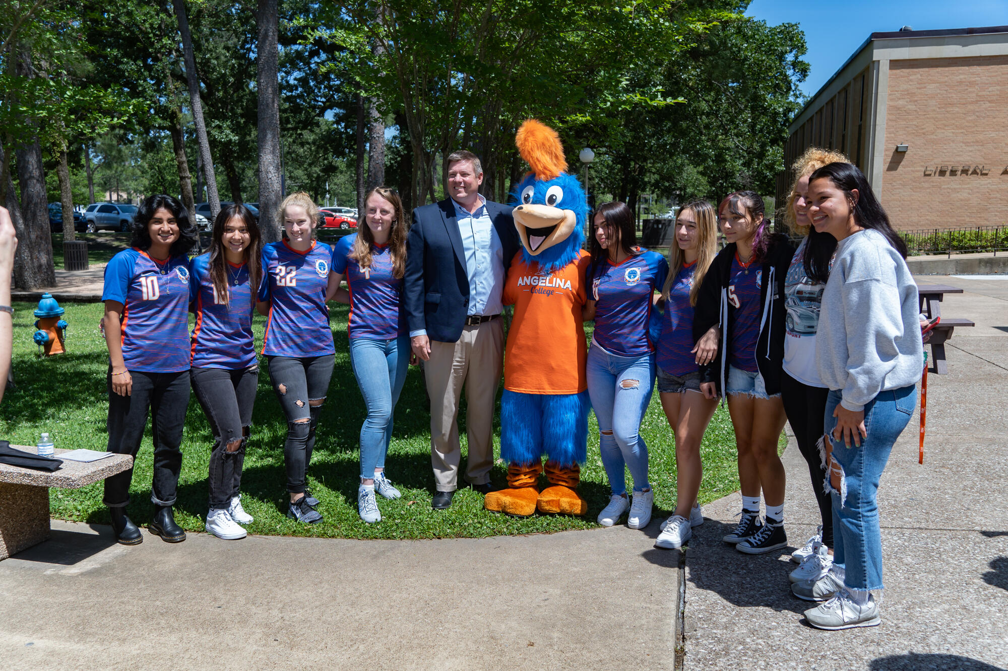 Student Group Photo with Mascot